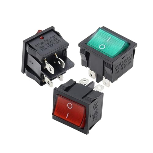 Interruptor basculante KCD5 21x24mm de 6 pines 3 posiciones para 250VAC 12A 4