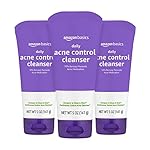 Amazon Basics Acne Cleanser Face Wash - Daily Control, Maximum Strength 10% Benzoyl Peroxide, 5 Ounce (Pack of 3)