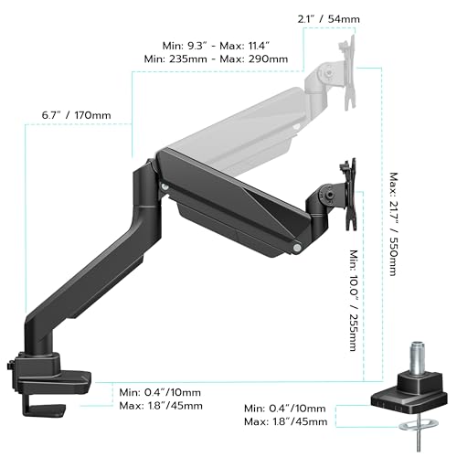 Image of Heavy Duty Single Monitor Mount for 13 inch-49 inch Curved Screens, Black