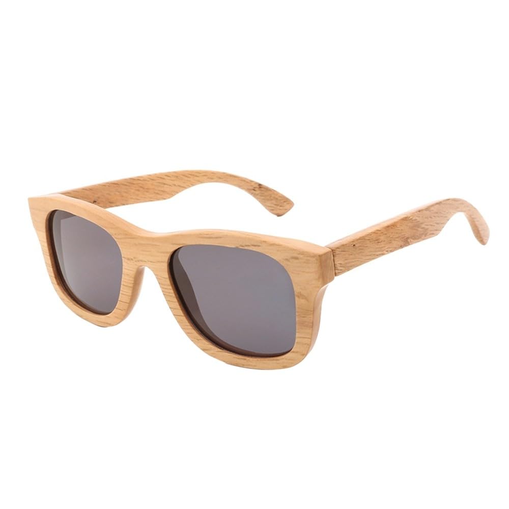 Gafas de sol vintage de madera y bambú para hombre y mujer, polarizadas, con estuche, UV400, diseño retro.