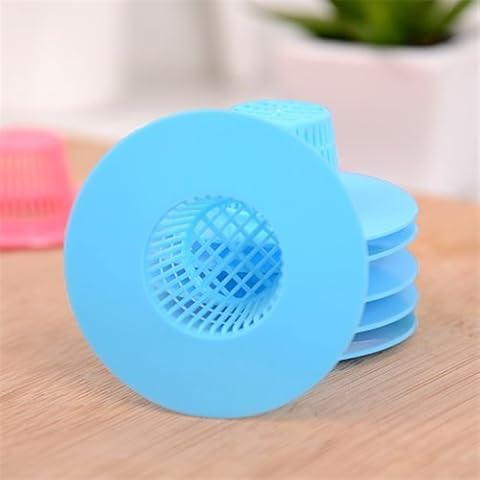 Stock Show 6Pcs Practical/Creative/New Free Size Plastic Sink Drain Strainer Hair Catcher, Blue Cover