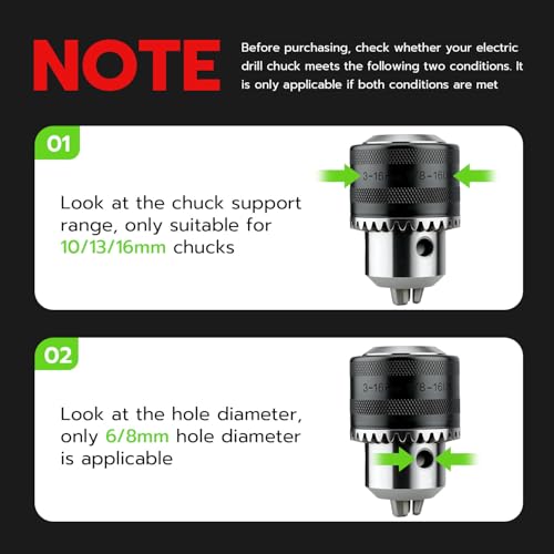 Mcbazel 3-in-1 Ratchet Drill Chuck Key Wrench with 2 Sets Sockets, Universal Magnetic Ratcheting Chuck Spanner, Replacement Tool for Drill, Compatible with Most Electric Drills and Power Tools - Thumbnail 4