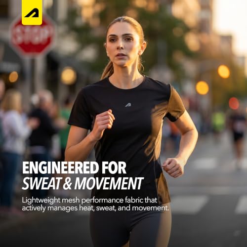 Image of Boldfit Gym T-Shirt for Women Sports Top for Running Training Breathable Dry Fit Mesh Short Sleeve Tees