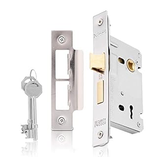 XFORT 3 Lever Polished Chrome Mortice Sashlock 65mm, Door Lock with Key for Internal Doors, CE Approved and Fire Rated Protection