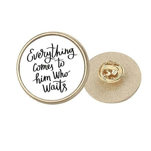 Broche ronde Everything Comes to Him en métal doré aux finitions luxe