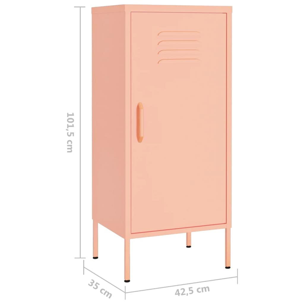 Lagerschrank Rosa 42,5x35x101,5 cm Stahl Büro-Stauschrank Wohnzimmerschrank Möbel für das Wohnzimmer Geeignet für Wohnzimmer, Schlafzimmer, Büro