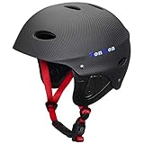[page_title]-Tontron Magnetise Schnalle Wakeboard Kajak Kitesurf Wassersporthelm (Matte Black Fiber Pattern, L)