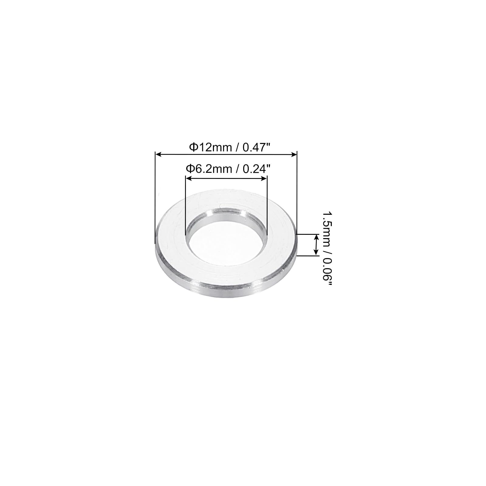 PATIKIL M6 Aluminum Spacers, 6pcs 1/4" x1/2" Round Metal Spacers for 1/4 or M6 Screw Bolts - Image 2