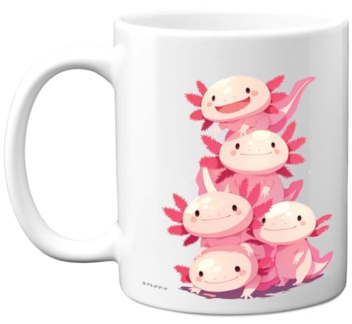 Axolotl Gifts – Pyramide der Tiere – Happy Birthday Geschenke Axolotl Muttertagsgeschenke, Geschenk Vatertag, 325 ml, Keramik, spülmaschinenfest, Premium-Tassen