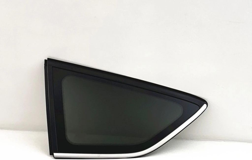 Tempered Driver Left Side Rear Quarter Window Quarter Glass Chrome Frame Style Compatible with Ford Escape 2013-2019 Models