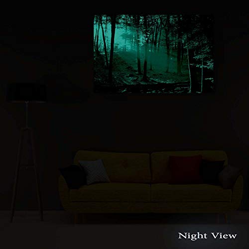 Startonight Canvas Wall Art - Red Sunrise In The Forest, Nature Framed 32 X 48 Inches #TOP7