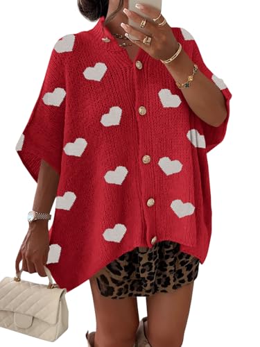 Image of Saodimallsu Womens Short Sleeve Cardigan Sweaters Button Down Lightweight Knit Cardigans