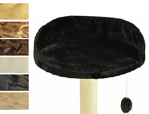 nanook Plate Forme XXL Point de Vue pour Arbre à Chat Ø 46 cm - Bord 12 cm - avec Balle de Jeu - Noir