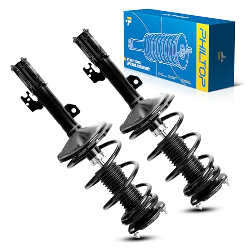 Image of PHILTOP Front Strut Shock Absorber w /Coil Spring for Highlander,RAV4 2pcs | Replace OE 272211,272212,for 2004-2007 Highlander 3.3L AWD,2006-2007 RAV4 2.4L,2004-2007 Highlander 3.3L FWD,Amortiguadores