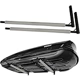 QLS Dachbox Wandhalterung WSB.O grau 82 cm aus Stahl zur Aufbewahrung von Dachkoffer Gartengeräte Skibox Sportgeräte Surfbrett iSUP