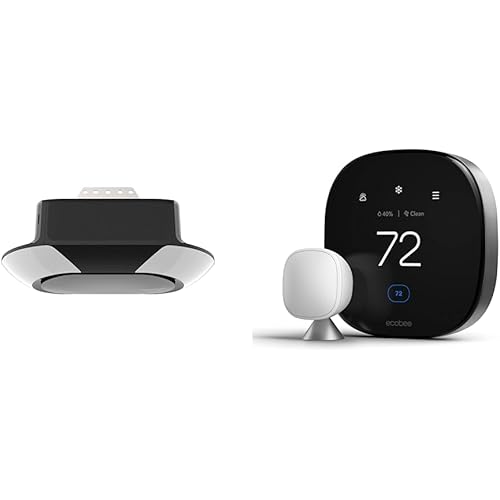 CHAMBERLAIN B6713T Smart Advanced Corner LED Lighting-myQ Smartphone Controlled-Ultra Quiet & ecobee New Smart Thermostat Premium with Smart Sensor and Air Quality Monitor