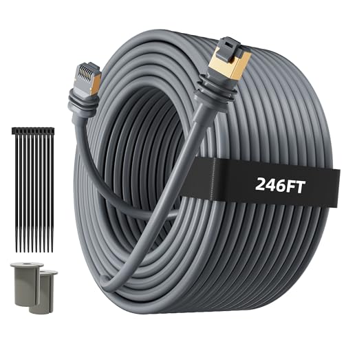 Image of EAZUSE Starlink Standard Gen 3 Cable, 75M /246FT Extra Long Ethernet Cable for Gen 3 Starlink Standard, Waterproof and High-Speed