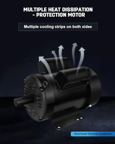 Image of 5HP Air Compressor Motor,1750 RPM Electric Motor 208-230V 28.5-27.0A,1-1 /8 inch Shaft Diameter, 2.75 inch Shaft Length, CW /CCW 184T TEFC