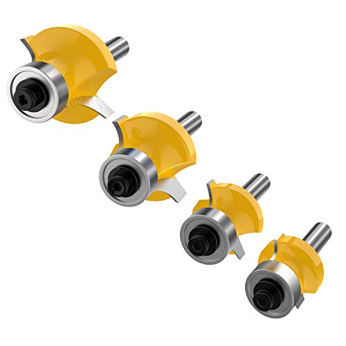 1/4 Inch Shank Roundover Edging Router Bit Set Corner Rounding Edge