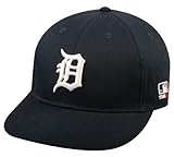 Adult FLAT BRIM Detroit Tigers Home Navy Wht'D' Hat Cap MLB Adjustable