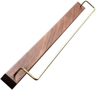 Black Walnut Wall Mount Towel Organizer Large Solid Wood Bathroom Towel Holder with Single Bar No-Drill Adhesive for Clean Storage Tiles Glass Surfaces