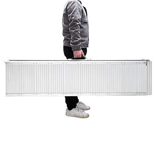 Mefeir 10' Wheelchair Ramp Threshold Portable Ramps w/Support Legs, 10ft for Home Steps Doorway Stairs Aluminum Handicap Metal House Mobile Porch Temporary Multifold Disable No-Slip Scooter Ramps - Thumbnail 5