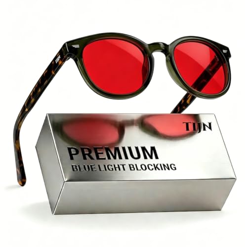 Image of TIJN Blue Light Blocking Glasses Men Women Vintage Thick Round Rim Frame Eyeglasses