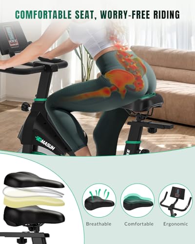 DMASUN Exercise Bike Professional with Large Tablet Holder & Comfortable Seat, Indoor Cycling Bike for Home Cardio, Fitness Stationary Bike with 350LBs Capacity (Additional Soft Seat Cushion Cover) - Image 3
