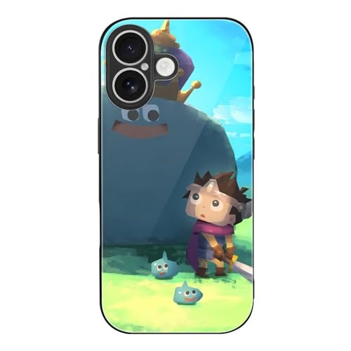 iPhone 17 ケース ドラゴンクエスト 背面ガラス TPU と互換性のある 保護カバー 耐衝撃 薄型 軽量 ワイヤレス充電対応 滑り止め 黄変防止 指紋防止 おしゃれ スマホケース シンプル 人気 アイフォン iPhone 17 用