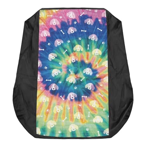 FUIALDOLG Swirl Tie-Dye Print Seat Cover for Riding Lawn Mower with Back Storage Bag Non-Slip Anti-Dirt for Skid Loader Backhoe Dozer Telehandler