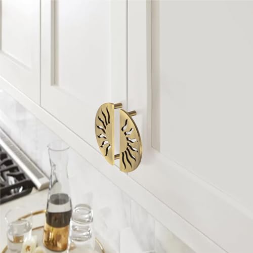 Image of COMPASS Stainless Steel Surya Cabinet Knobs, Drawer Pulls, Knobs for Dresser Drawers, Drawer Knobs Handle, Kitchen Knobs (Antique Finish) Pack of 8 pcs