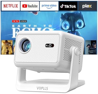 VOPLLS Mini 4K Smart Projector with WiFi & Bluetooth