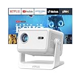 【Officially-Licensed APP & 1800 ANSI】Smart Mini Projector with WiFi and Bluetooth 4K Support, VOPLLS Auto Focus/ Keystone Outdoor Portable Movie Phone Video Proyector for Bedroom/Home/Wall/Ceilling