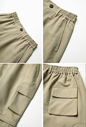 Wzikai Mens Convertible Hiking Pants With Multi Pockets Lightweight Zip Off Stretch Cargo Pants For Outdoor, Fishing, Safari Khaki Xxxl #TOP5