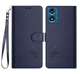 PEIYE Cover per Motorola Moto E14 / Moto G24 / G24 Power / G04 / G04s, Custodia in Pelle Sintetica, Portafoglio, Libro Flip, Magnetica, Antiurto, Supporto Pieghevole, Protezione Completa, Case -Blu