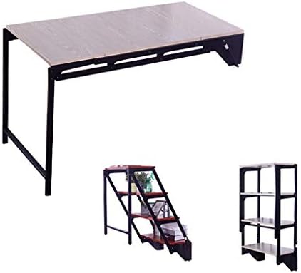 MTYLX Table,Desk,Multi-Function Convertible Bookcase Balcony Office Shelf Flower Stand with Large Storage Area,122.5 75.5 65Cm,Maple,122.575.565Cm