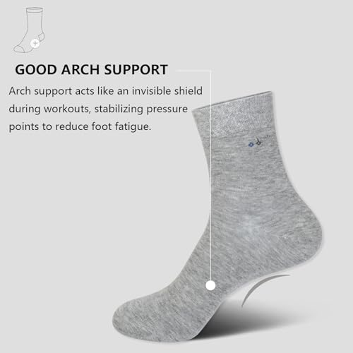 Men's 98% Cotton Crew Socks Cushioned Dress Casual Running Socks, Moisture Wicking Breathable Athletic 6Pack2