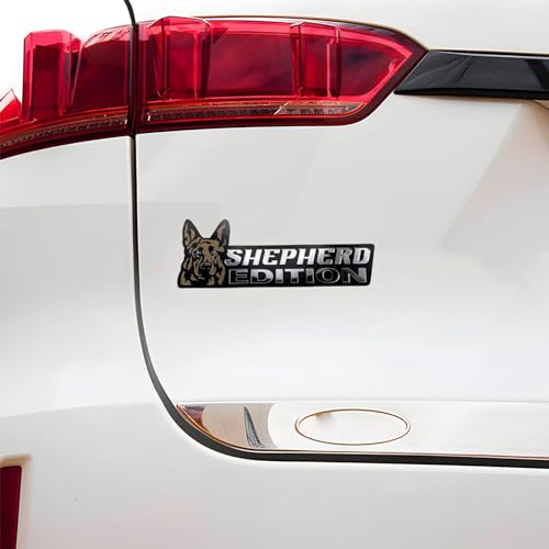 Image of Cute Dog Car Badge Laser Cutting Car Emblem,Funy 3D Acrylic Dogs Badge Rated Car Emblem Automotive Badge Decals and Stickers for Car, Truck, Rv, Boat Exterior Decoration (German Shepherd B)