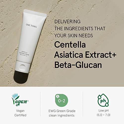 One Thing Centella Soothing Cream 3.38 Fl. Oz. | Vegan Hydrating Facial Moisturizer For All Skin Types | Korean Skin Care #TOP2