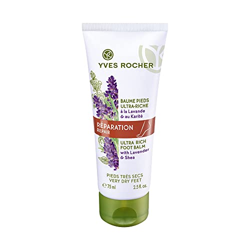 Yves Rocher Ultra Rich Foot Balm | Relieve Dry, Cracked Feet with Shea and Lavender | 2.5 fl oz