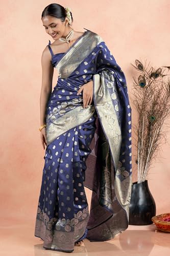 Image of Subham Women Saree Chandrakor Paithani Silk Cotton | Soft Daily Wear Golden Zari Sari with Unstitched Blouse