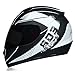 Produktbild Lxhff Full Face Motorrad-Motorrad-Helm mit Sonnenblende (Schwarz Lens), Ohr Futter Can Abnehmbare DOT genehmigt, Mattschwarz White (M57-XL62CM) (Color : -, Size : XL)