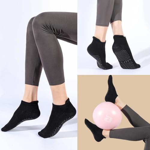 Image of loudashuaiqi Grip Pilates Socks Non Slip Athletic Yoga Socks with Grips for Women Grippy socks for Hospital Workout Barre