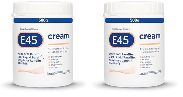 E45 Cream 500 g Tub – Moisturiser for Dry Skin and Sensitive Skin...