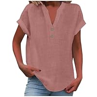 NUOKE Befristetes Angebot Heute, leinen Tunika Damen Sommer, Tshirt Flieder Damen, leinen Bluse, t shirshirt mit etwas längeren ärmeln, damenblusen elegant, leinenkleider große größen