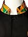 LucMatton Men's Kente Print African 2 Piece Set Long-Sleeve Button-up Shirts and Pants Dashiki Suit Black Large