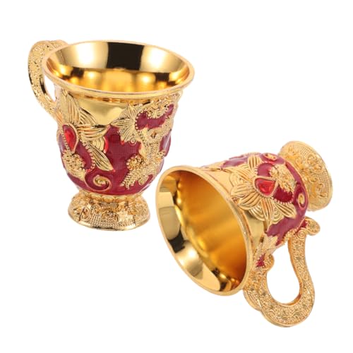 SOLUSTRE 2piezas Cáliz Enjoyado De Aleación De Zinc Copa De Decoración Medieval Vintage Cáliz Para Vino De Bar Copa De Fiesta De Halloween Retro