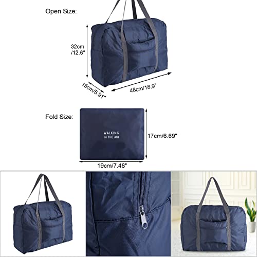 Big Size Foldable Travel Bag, Storage with Trolley Strap, for Daily Use (Dark Blue)3