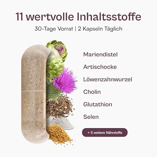miavola® der Umwandler® Schilddrüsen & Leber Komplex mit Mariendistel, Artischocke, Cholin, Glutathion, Selen, NAC + weitere Aminosäuren - 60 Kapseln hochdosiert & vegan