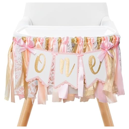 19+ Fun and Creative 1st Birthday Party Ideas for Your Little One 3 Pre - strung Pink Highchair Banner - 1st One Birthday Highchair Banner for Princess Girls ONE Baby Shower Room Party Decor
